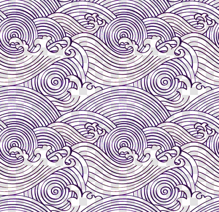 The Great Wave Off Kanagawa Wind Pattern Transparent PNG