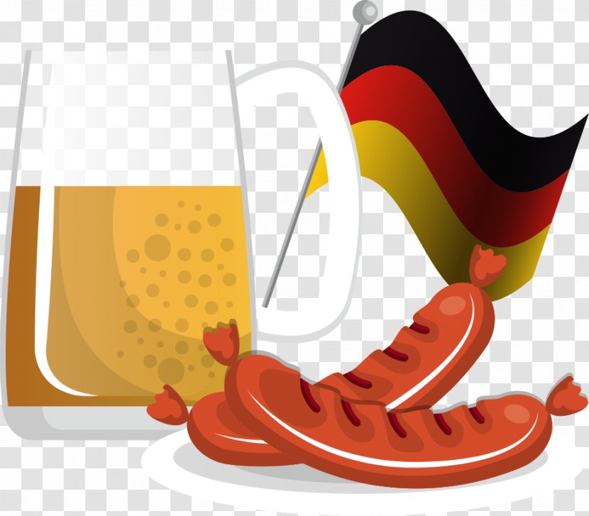 Beer Oktoberfest Sausage German Cuisine Ham - Outdoor Shoe - Vector Transparent PNG