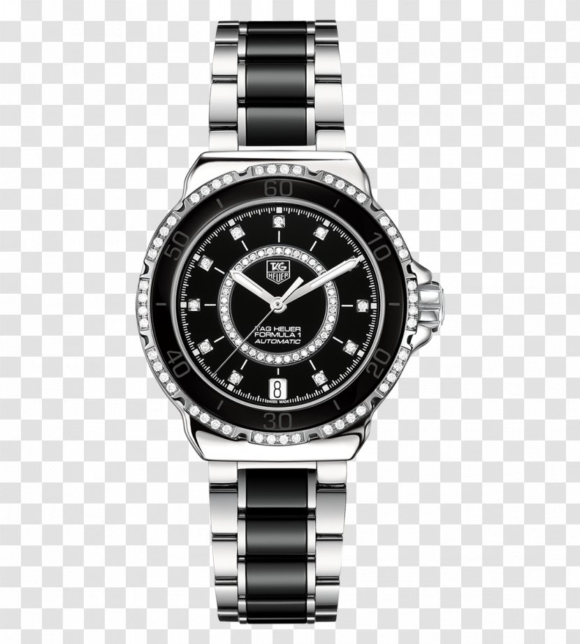 Formula One Automatic Watch TAG Heuer Diamond - Tiger Black Female Form Watches Transparent PNG