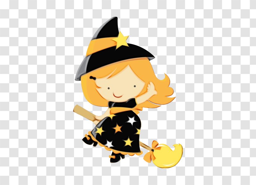 Halloween Ghost Cartoon - Paint - Witch Hat Broom Transparent PNG