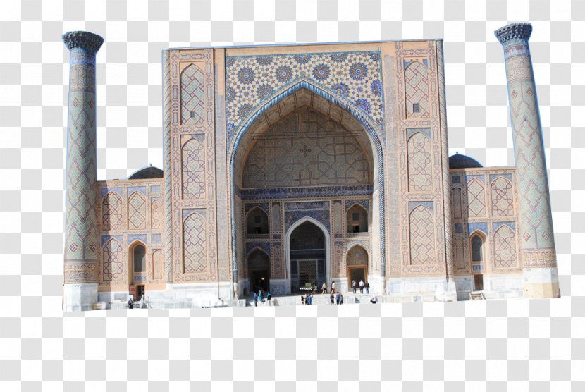 Mosque Background - Uzbekistan - Tomb Facade Transparent PNG