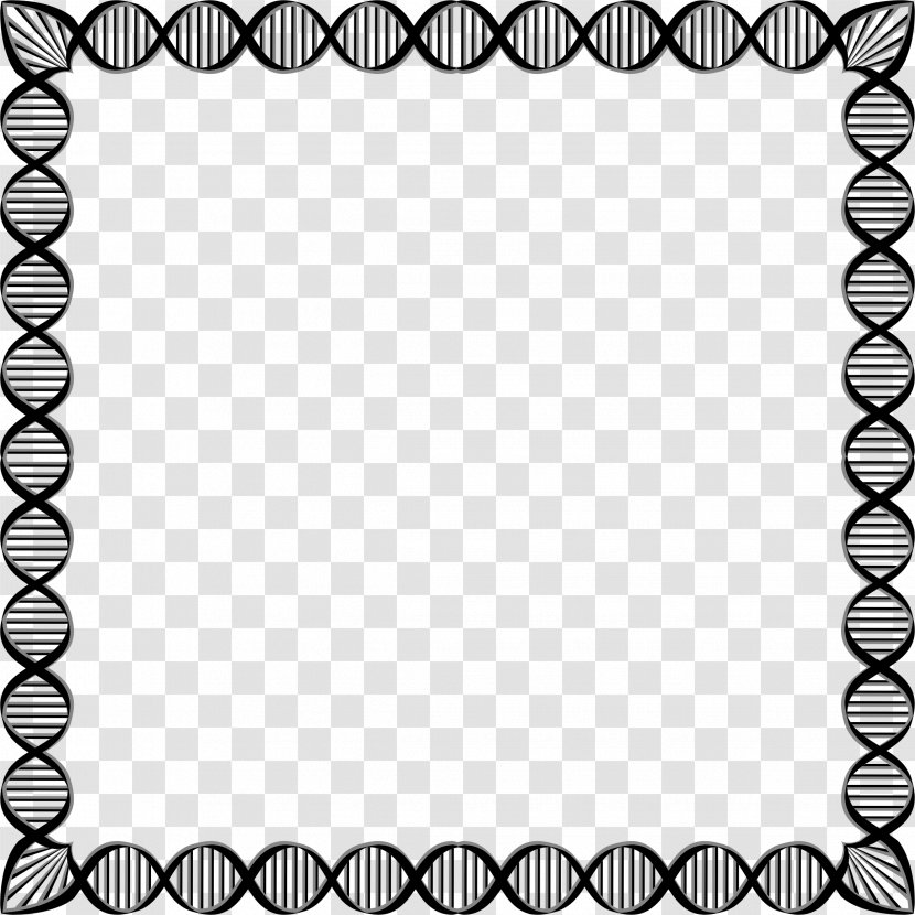 DNA Clip Art - Black And White - Biology Borders Cliparts Transparent PNG
