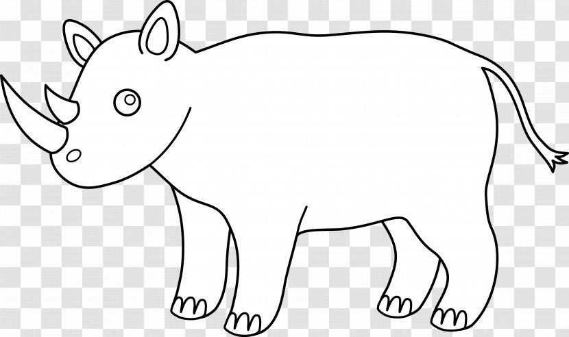 Rhinoceros Cattle Horse Animal Clip Art - Like Mammal - Outline Transparent PNG