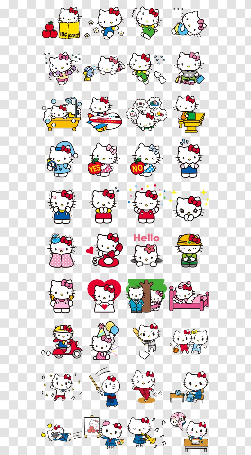 Hello Kitty Sticker My Melody Sanrio Emoticon Transparent Png