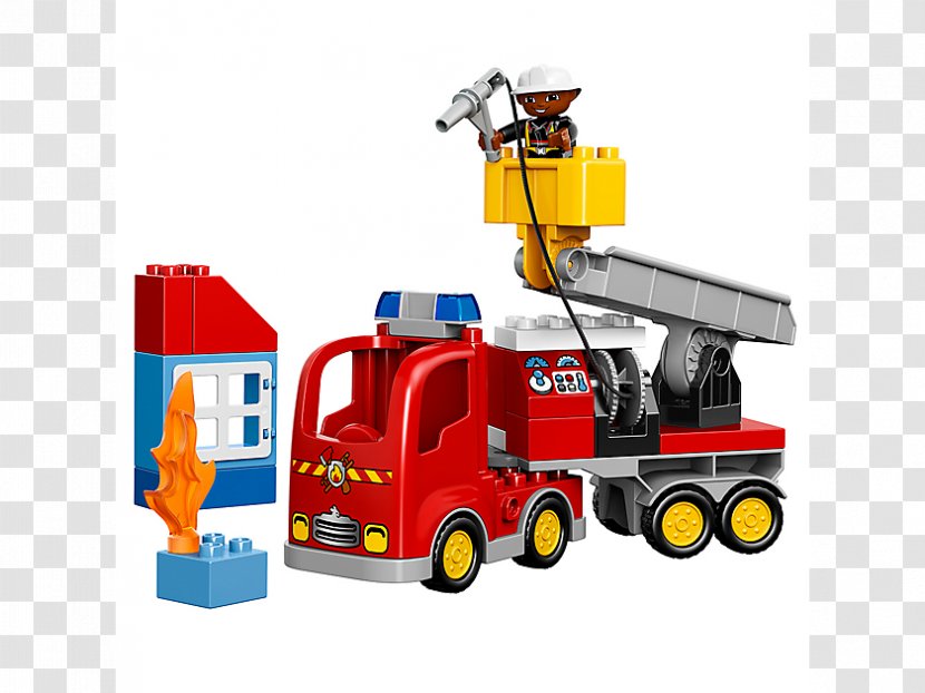 LEGO 10592 DUPLO Fire Truck Amazon.com Toy Firefighter Transparent PNG