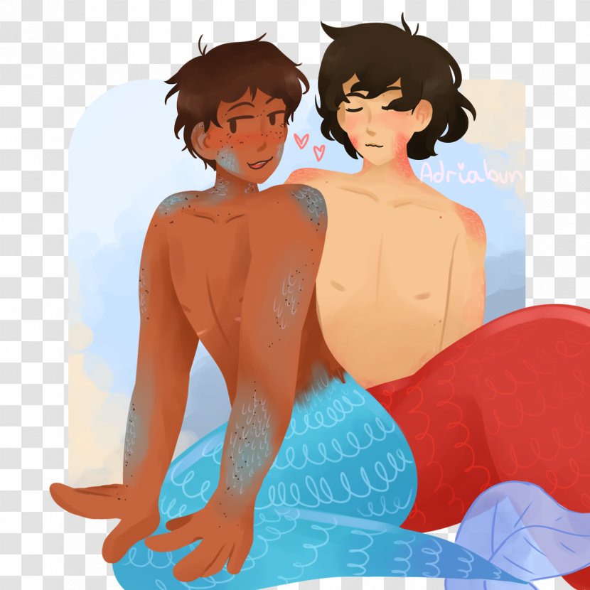 Tumblr Illustration Merman Boy Mermaid - Flower Transparent PNG