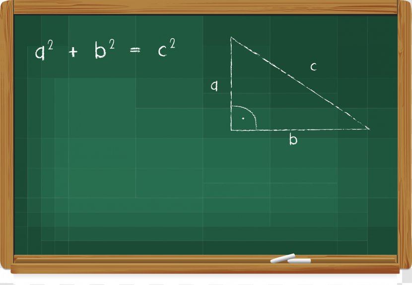 Pythagorean Theorem Mathematics Geometry Right Angle Triangle - Blackboard - School Boards Transparent PNG
