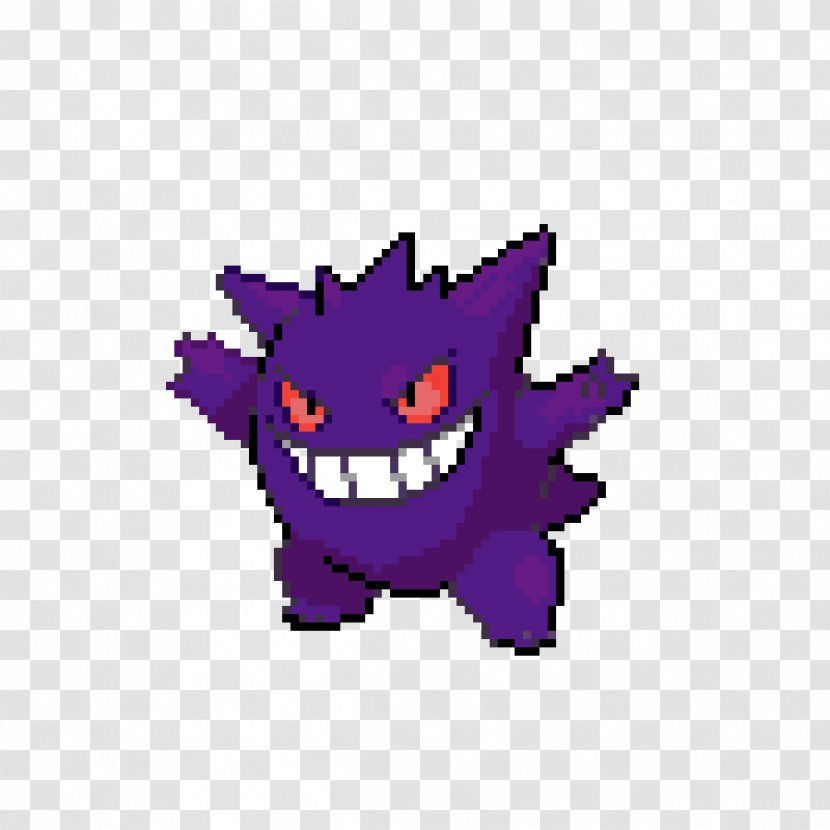 Gengar Pixel Art Haunter Gastly - Violet - Pikachu Transparent PNG