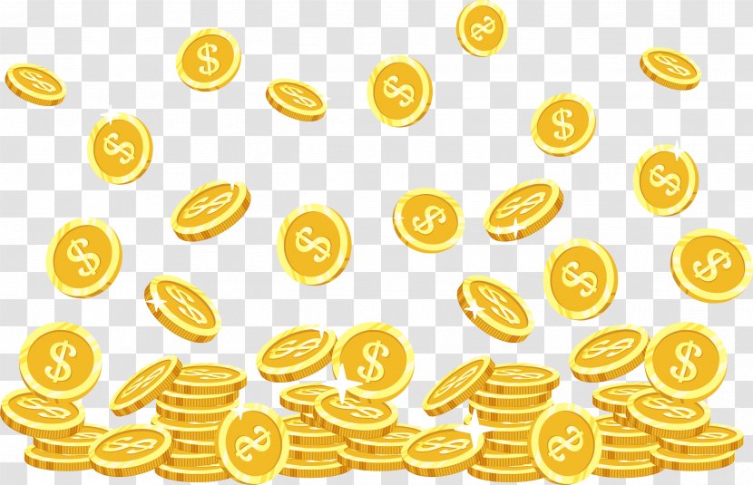 Flying Gold Coins - Food Transparent PNG