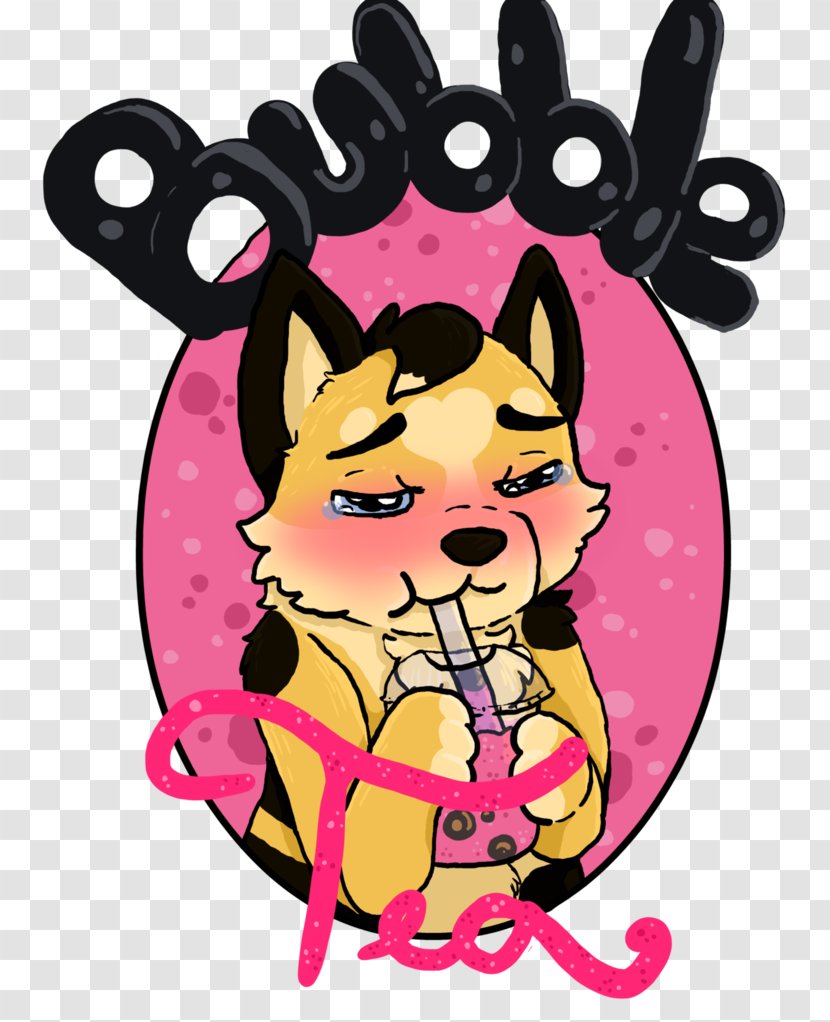 Dog Pink M Character Clip Art - Bubble Tea Transparent PNG