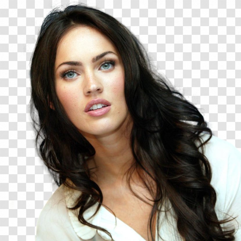 Megan Fox Black Hair Actor Female Eye - Watercolor Transparent PNG