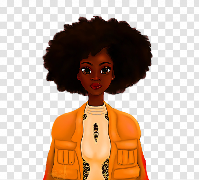 Afro Hair Doll Cartoon Transparent PNG