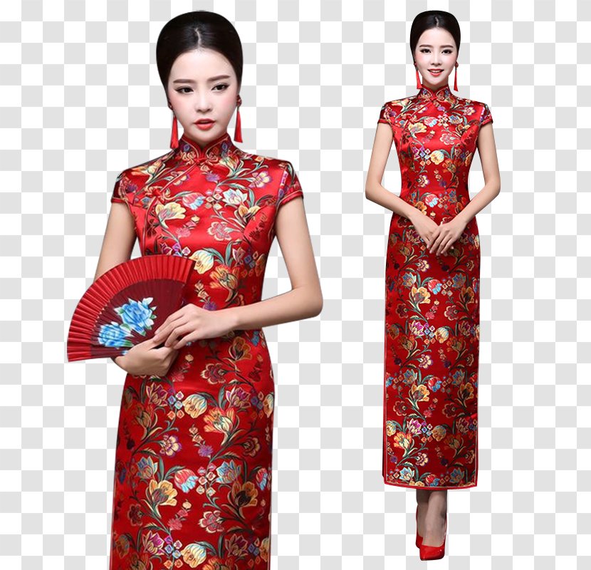 Dress Clothing Sleeve Costume Cheongsam - Fashion - Chinese Wedding Transparent PNG