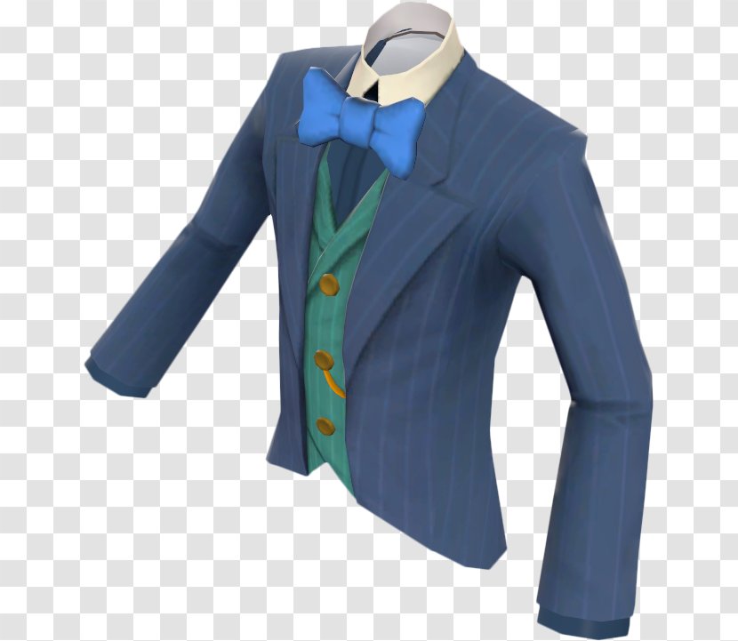 Team Fortress 2 Garry's Mod Polo Neck Suit Blazer - Electric Blue - Bow Painted Transparent PNG