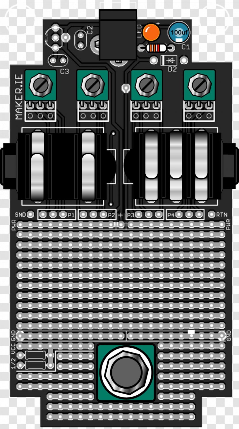 Effects Processors & Pedals Electric Guitar Bass Distortion - Electronic Circuit - Pedal Transparent PNG