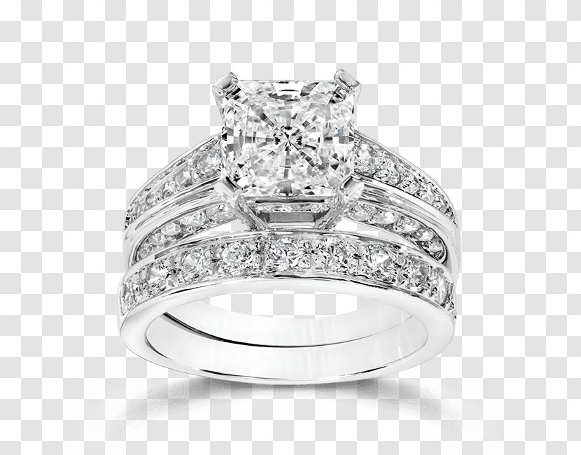 Engagement Ring Princess Cut Diamond - Cubic Zirconia - Bridal Sets Transparent PNG