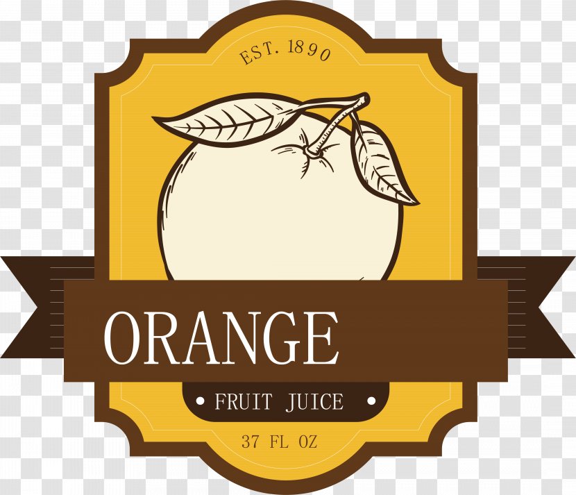 Label Illustration - Text - Orange Sticker Design Transparent PNG