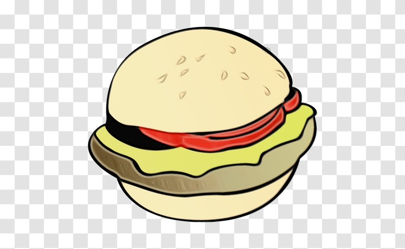 Junk Food Cartoon - Watercolor - Baked Goods Ham And Cheese Sandwich Transparent PNG
