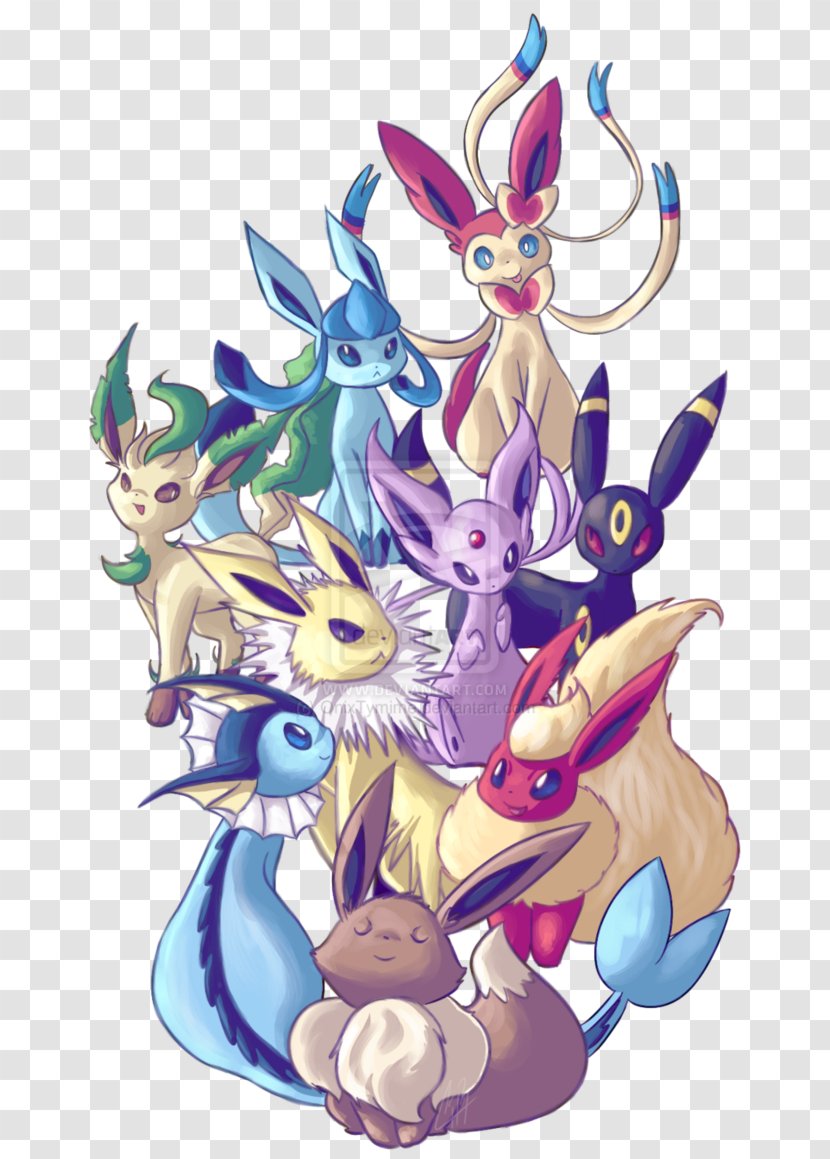 Evolutionary Line Of Eevee Pokémon Yellow X And Y Jolteon - Watercolor - Silhouette Transparent PNG