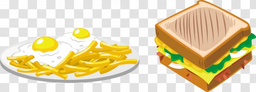 Fast Food Hamburger French Fries - Restaurant - Breakfast Decoration Design Pattern Transparent PNG