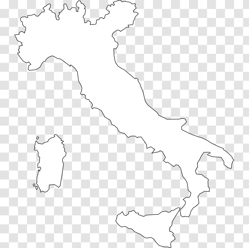 italy map black and white