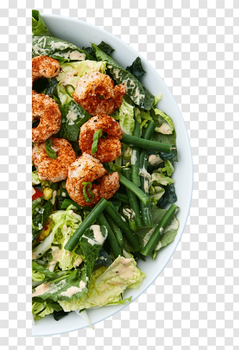 Spinach Salad Taco Caesar Vegetarian Cuisine - Shrimps Transparent PNG