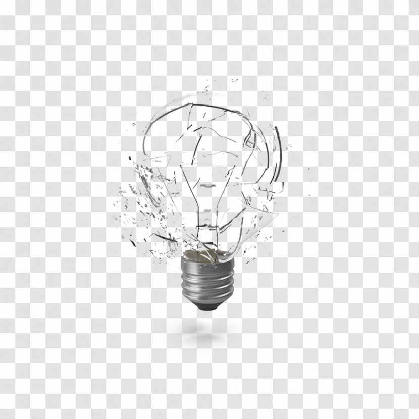 Incandescent Light Bulb Lamp Electric - Retro Broken Transparent PNG