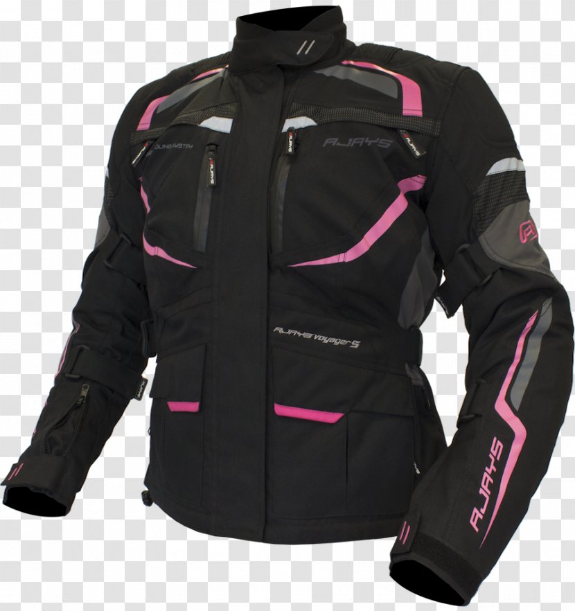Revit Xena 2 Ladies Leather Jacket Ignition 3 Clothing - Motorcycle - Pink Black Transparent PNG
