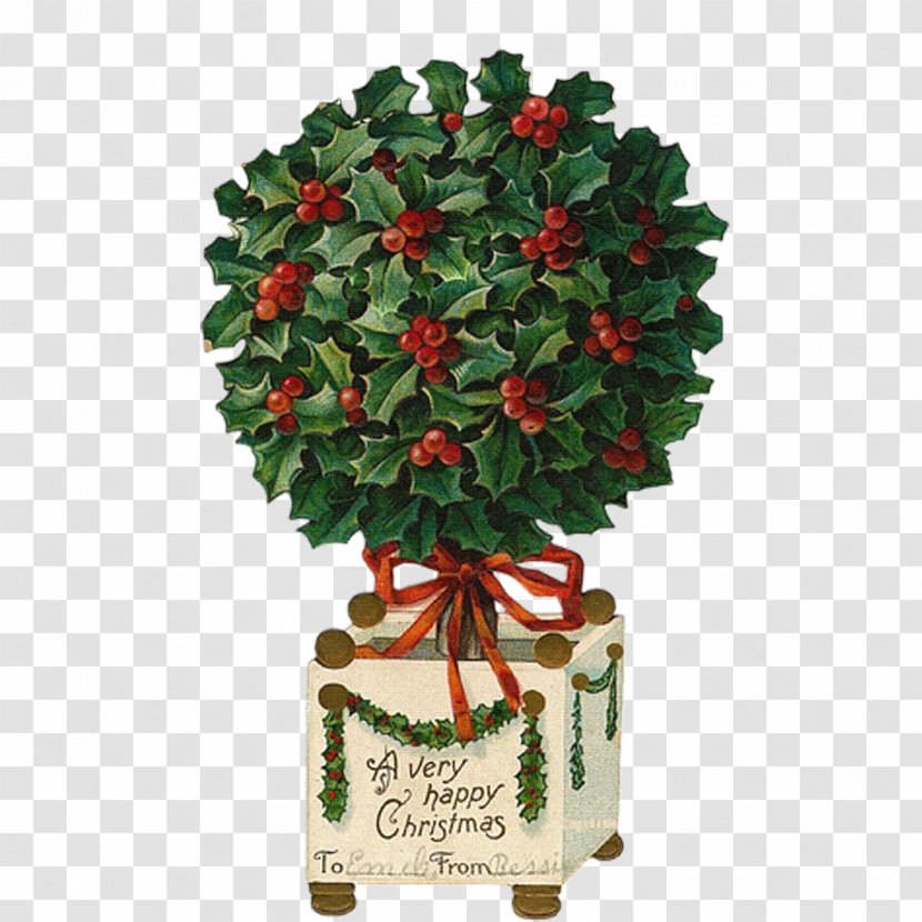 Santa Claus Christmas Card Twelve Days Of Clip Art - Flowerpot - Tree Transparent PNG
