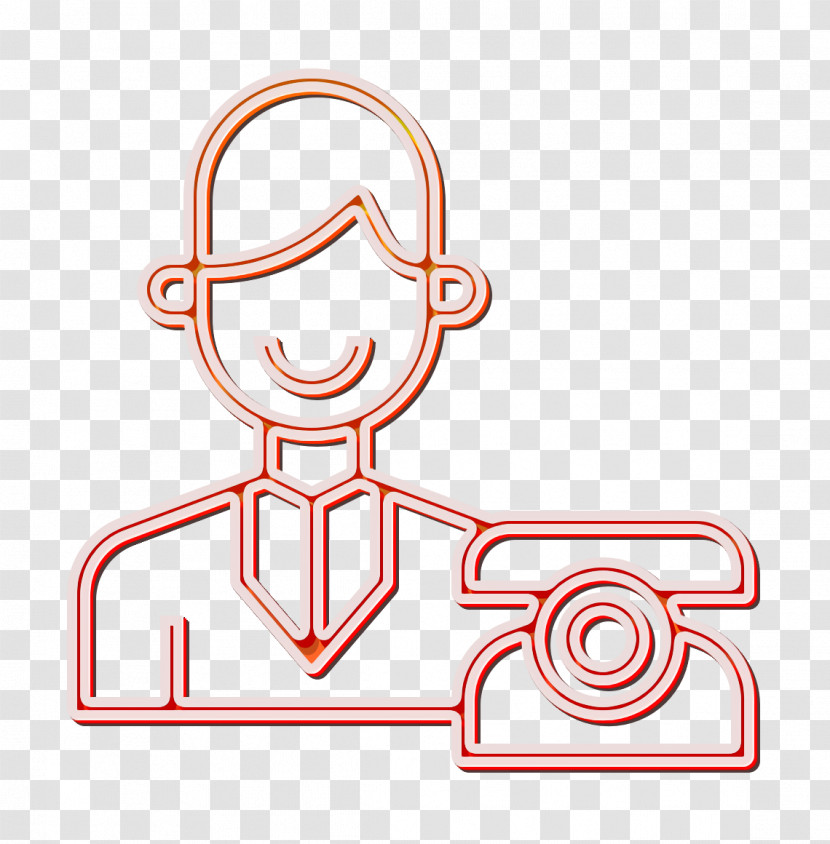 Contact And Message Icon Receptionist Icon Reception Icon Transparent PNG