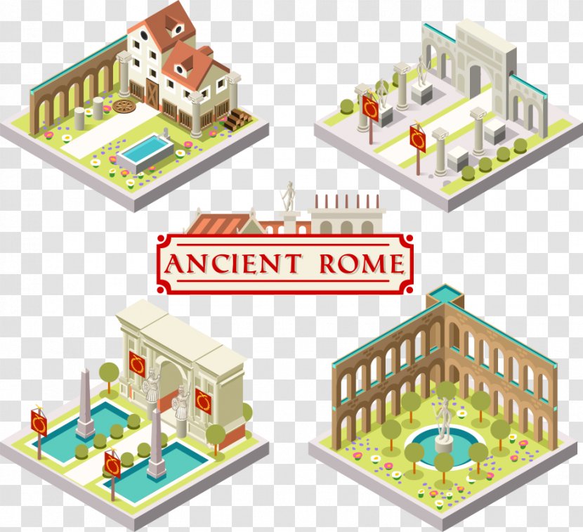 Explore Game Isometric Graphics In Video Games And Pixel Art Tile-based Building - Park Design Three-dimensional Vector Transparent PNG