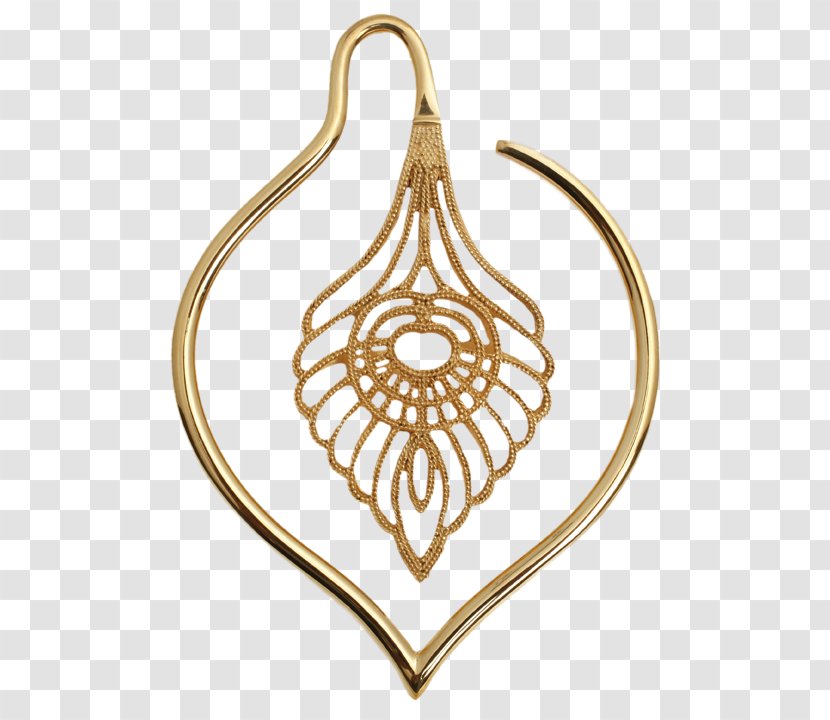 Earring Body Jewellery Plug Gold - Necklace Transparent PNG