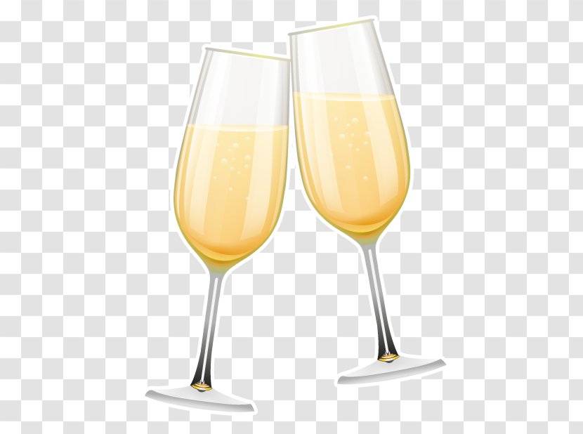 Wine Glass Bellini Champagne Cocktail - Juice - New Year Stickers Transparent PNG