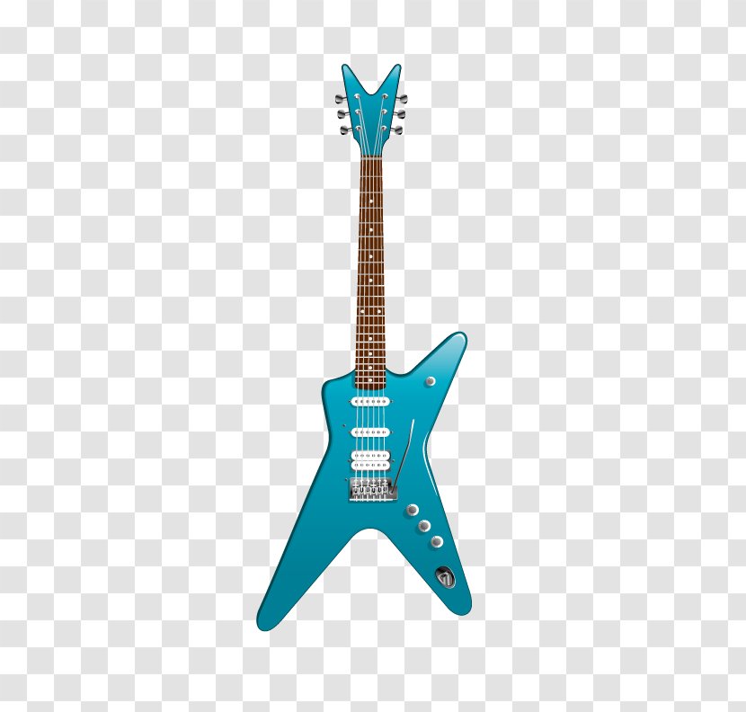 Electric Guitar Musical Instrument Bass - Cartoon - Blue Transparent PNG