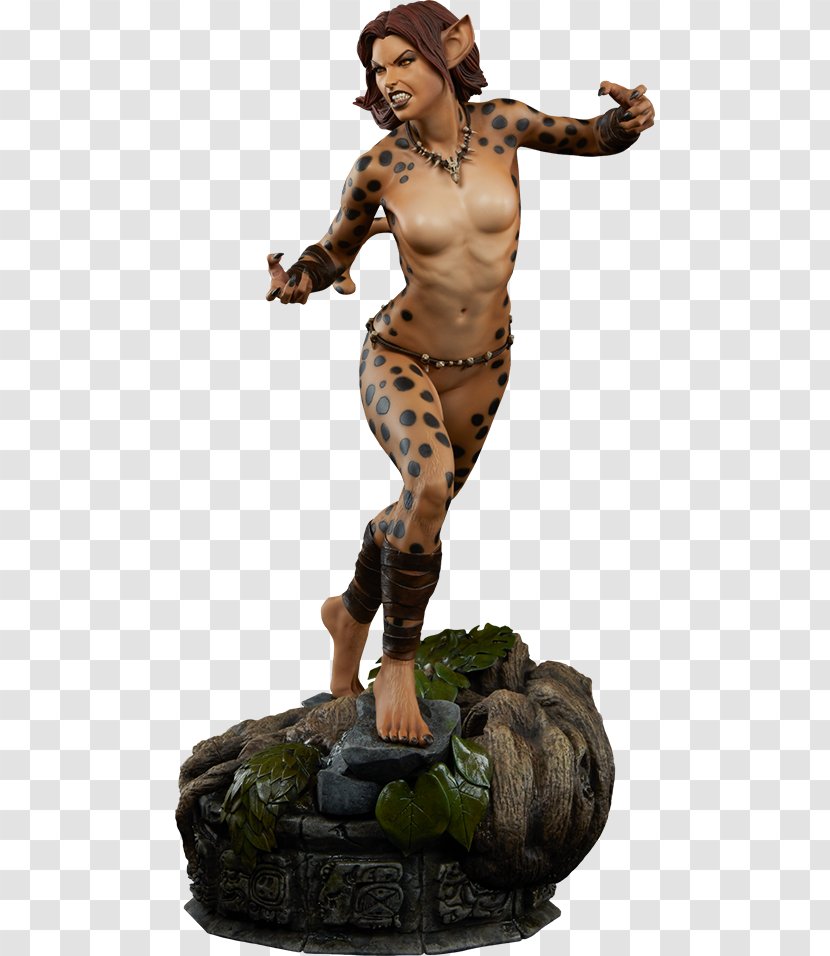 Cheetah Wonder Woman Harley Quinn Sideshow Collectibles Comics - Bronze Sculpture Transparent PNG