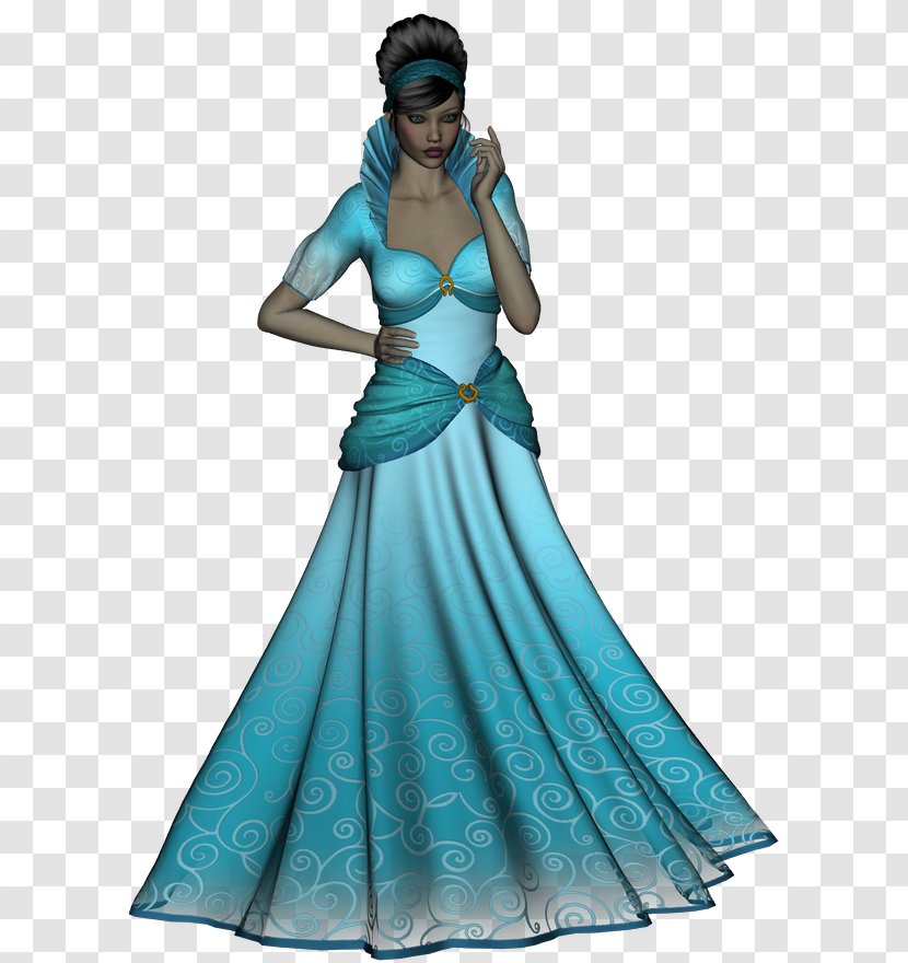 Costume Design Gown - Neck - Aqua Transparent PNG