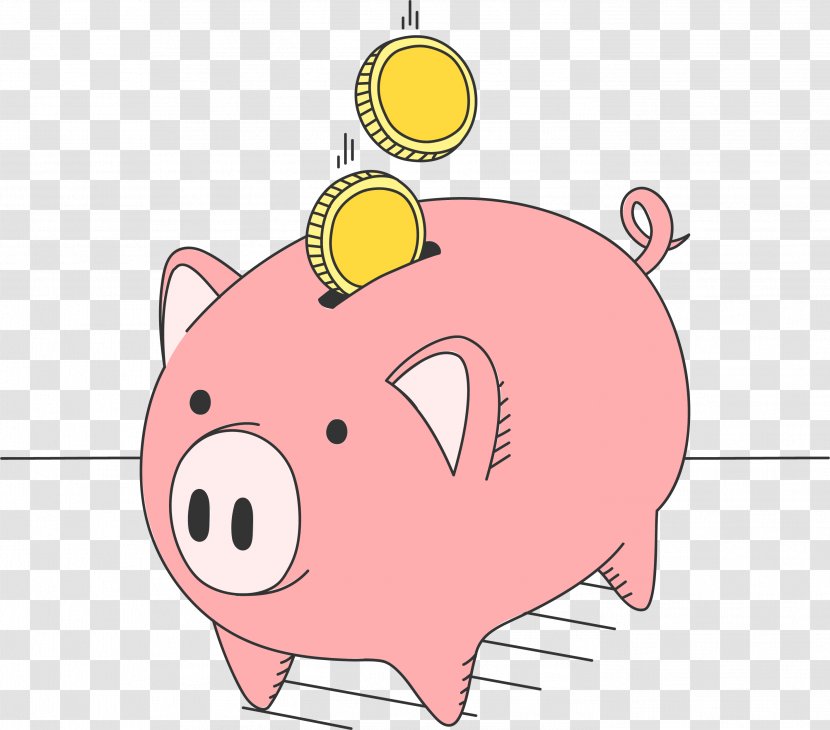 Piggy Bank Illustration - Pig - Pink Transparent PNG