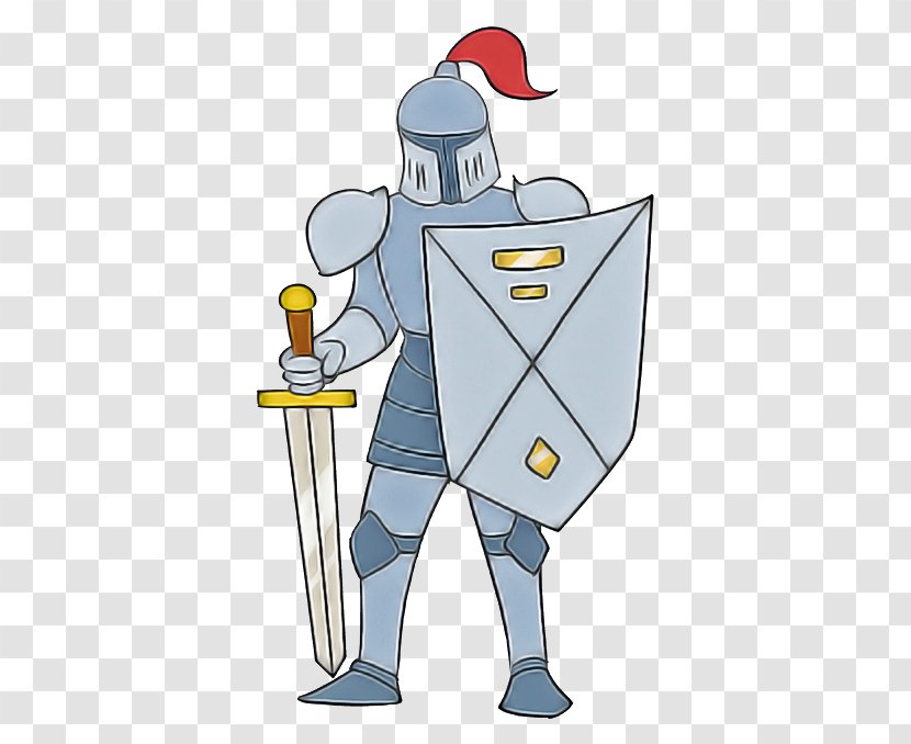 Cartoon Knight Standing Armour Costume - Sword - Fictional Character Soldier Transparent PNG
