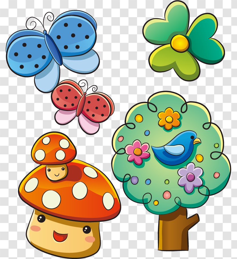 Insect Animation Illustration - Can Stock Photo - Lovely Mushroom Vector Material Trees Transparent PNG