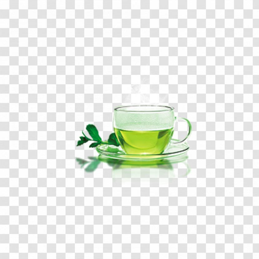 Green Tea Coffee Cup - Liquid - Small Fresh Decorative Pattern Transparent PNG