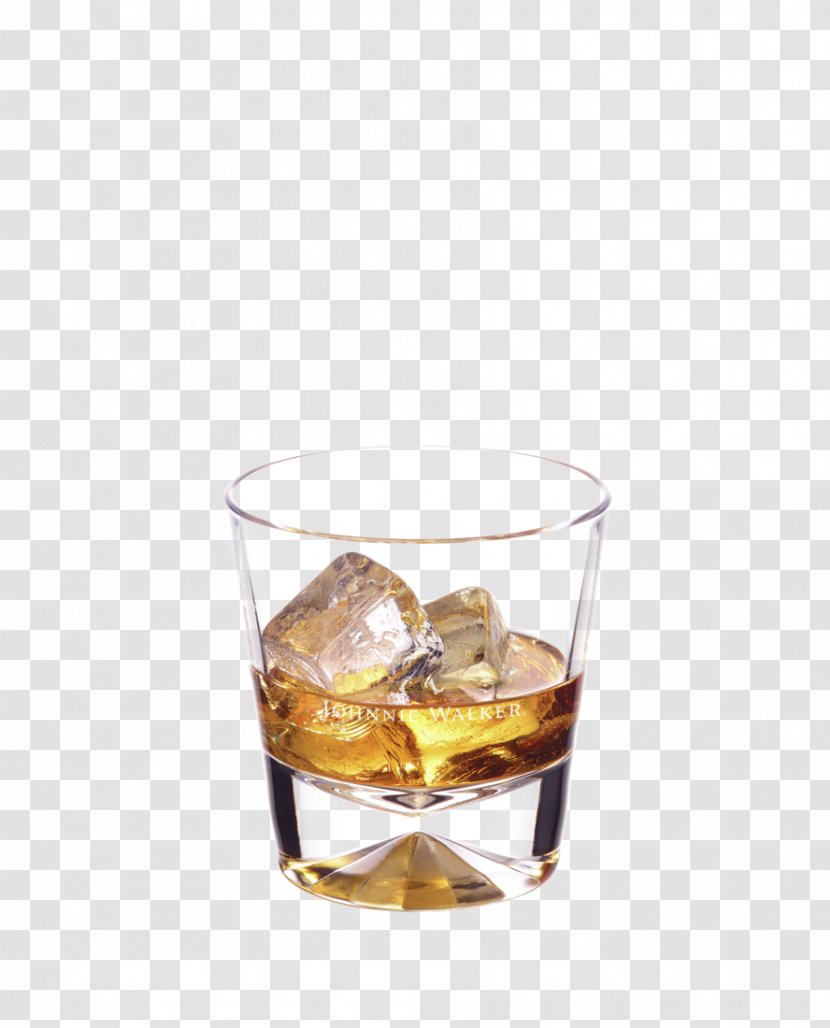 Whiskey Johnnie Walker Alcoholic Drink Distilled Beverage Single Malt Whisky - Shooter - Fall Into The Water With Lemon And Ice Cubes Transparent PNG