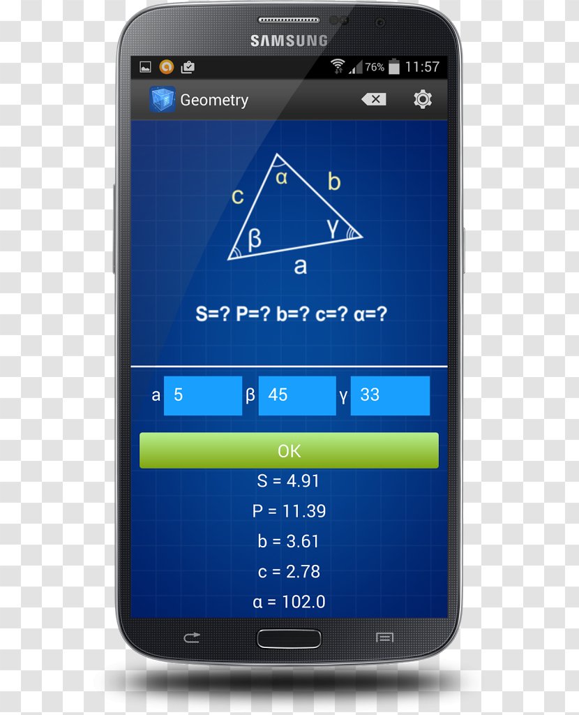 Feature Phone Geometry Parallelogram Calculator Smartphone - Shape Transparent PNG