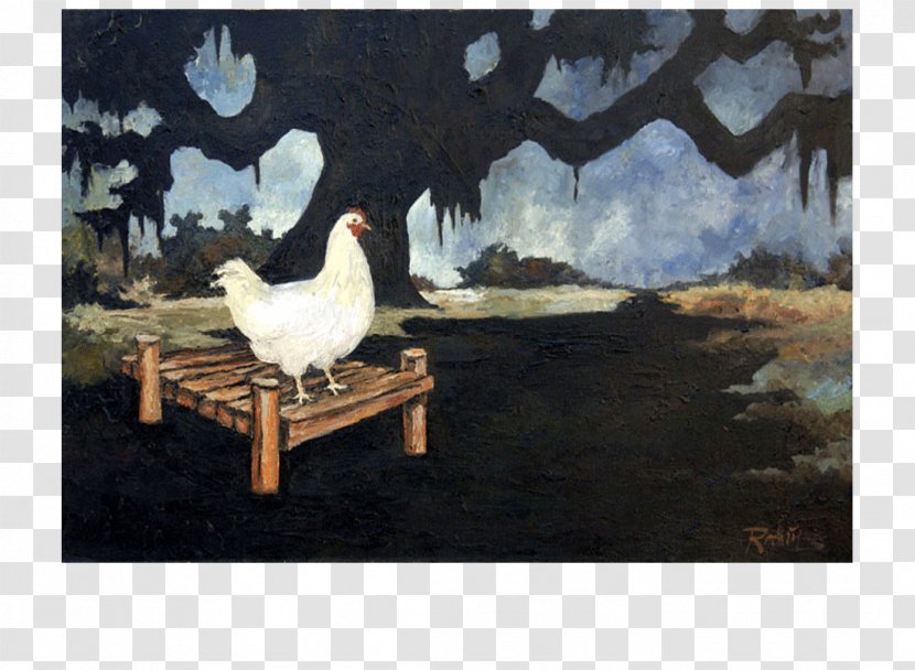 Oil Painting Rooster Chicken Cajuns - George Rodrigue Transparent PNG