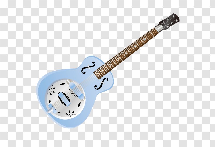 Acoustic-electric Guitar Musical Instrument - Cartoon - Blue Transparent PNG