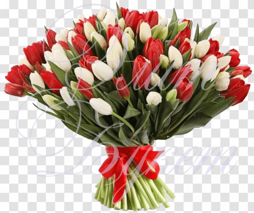 Flower Bouquet Tulip Red White - Blue Transparent PNG