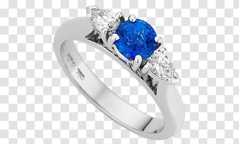 Sapphire Ring Princess Cut Brilliant - Platinum Transparent PNG