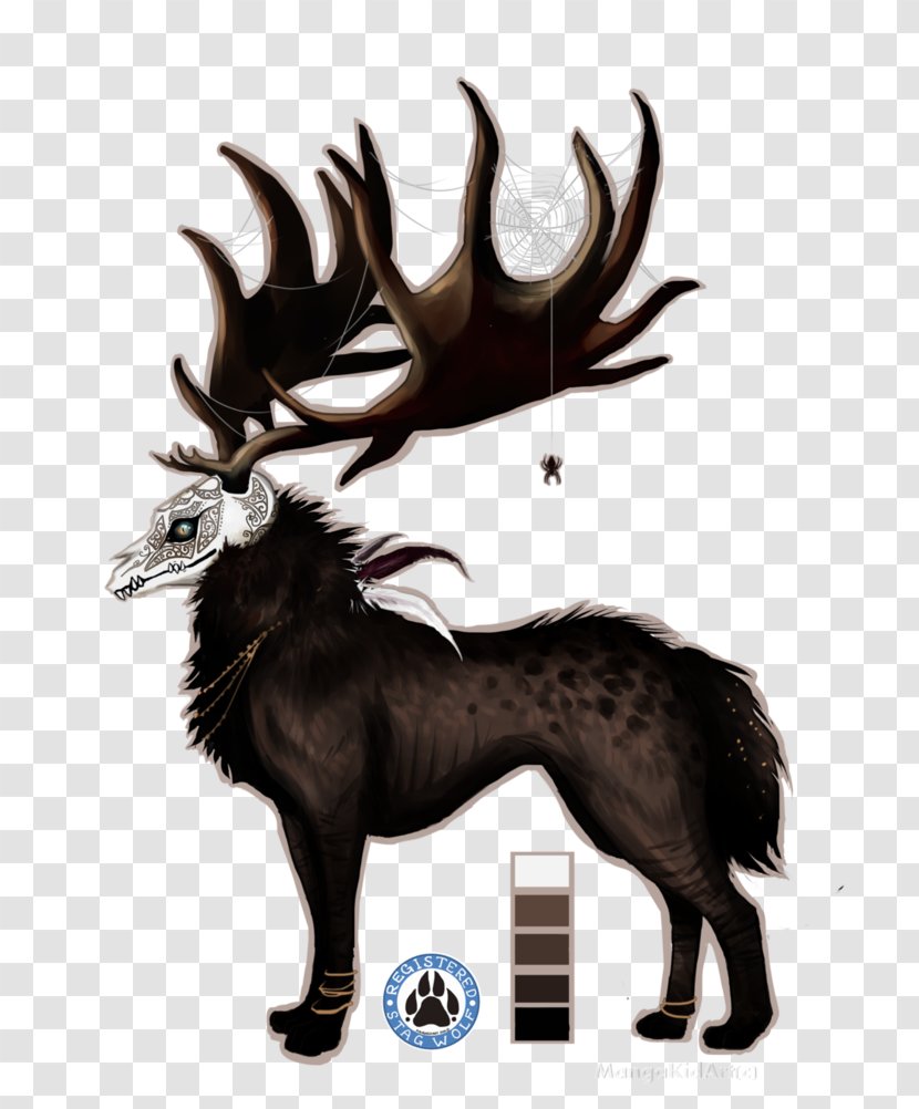 Reindeer Irish Elk Gray Wolf - Art Transparent PNG