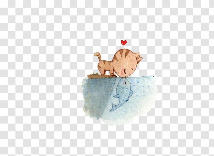 Cat Kitten Puppy Dog Drawing - And Fish Transparent PNG