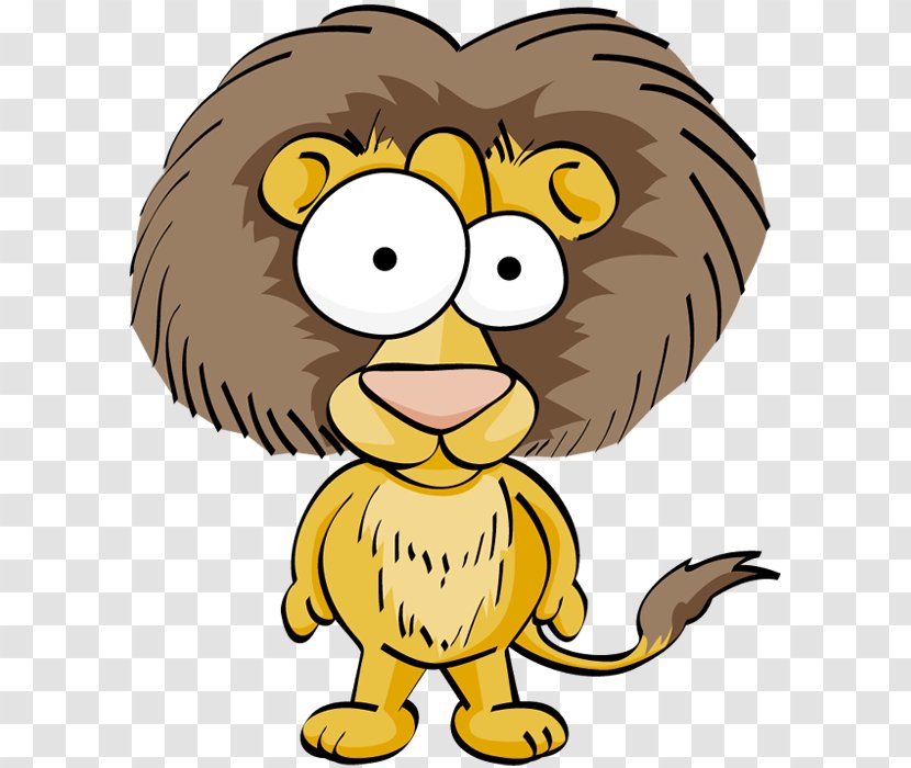 Funny Animal Cartoon Drawing Lion - Carnivoran Transparent PNG