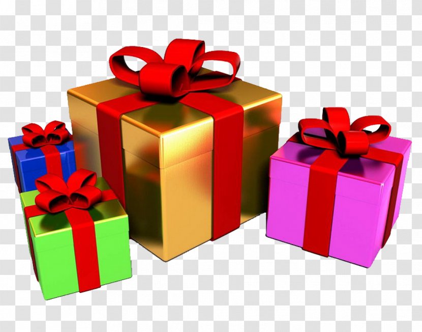 Gift Decorative Box Ribbon Clip Art - Christmas - Golden Transparent PNG